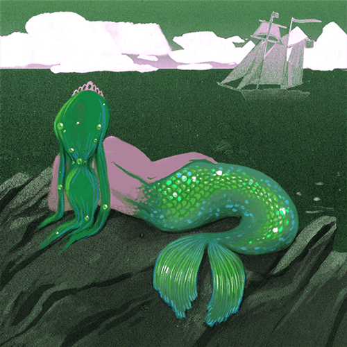 mermaid, looping animation.