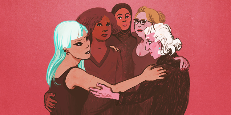 backstage magazine wonder women of hollywood, illustration.