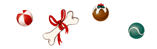 Christmas puppies, illustration.